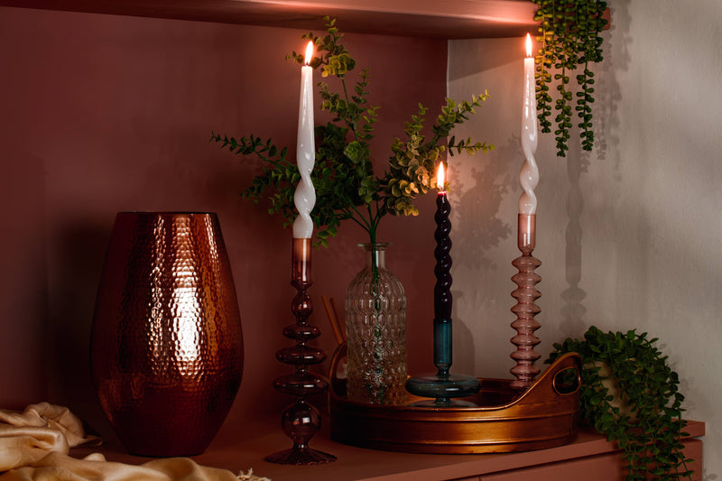 Glass Taper Candle Holder - Champagne