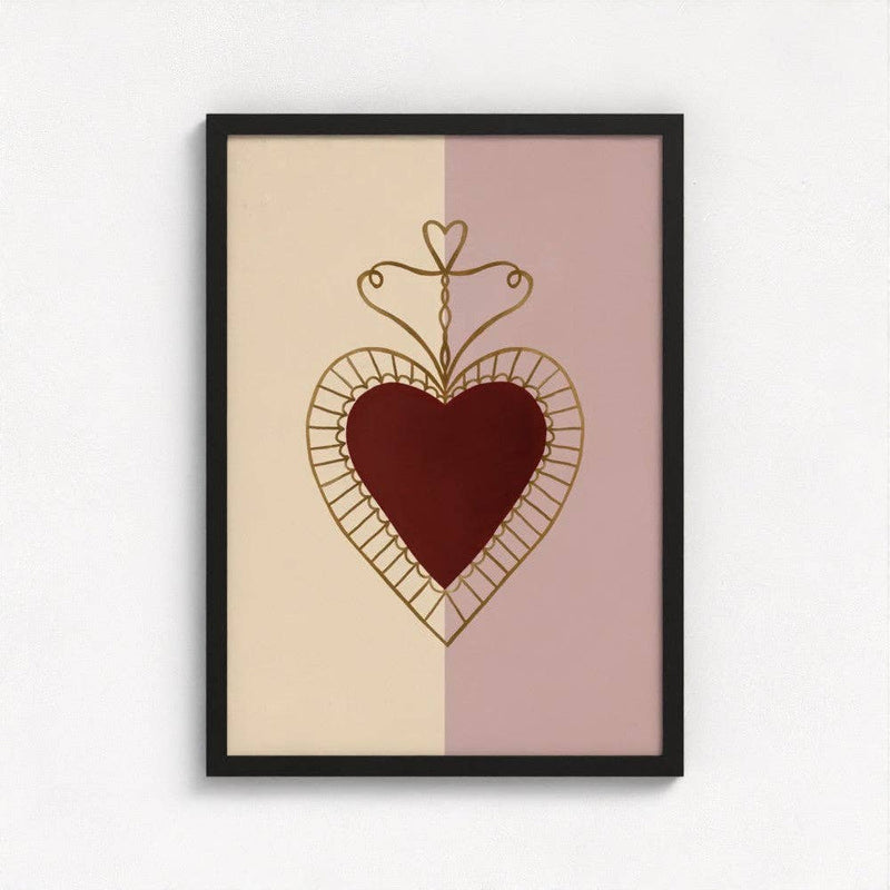 Queen of the Rodeo - Giclee Art Print Love Heart (Mauve): A3