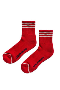 Embroidered Girlfriend socks - Scarlet & Heart