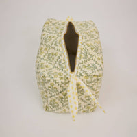 Large Toiletry Bag - Floral Lattice Buttercream