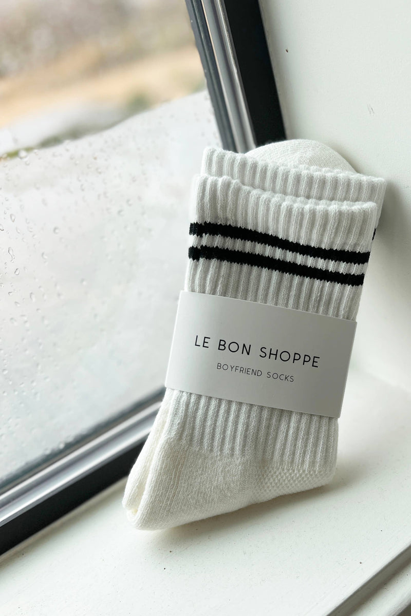 Boyfriend Socks- Classic White