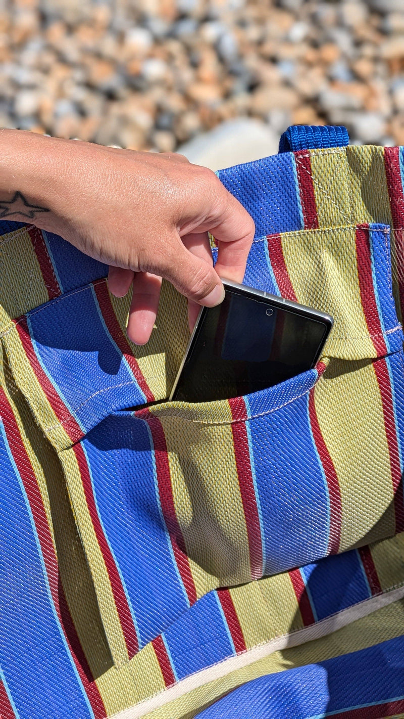 Beach bag - Blue / Wine / yellow