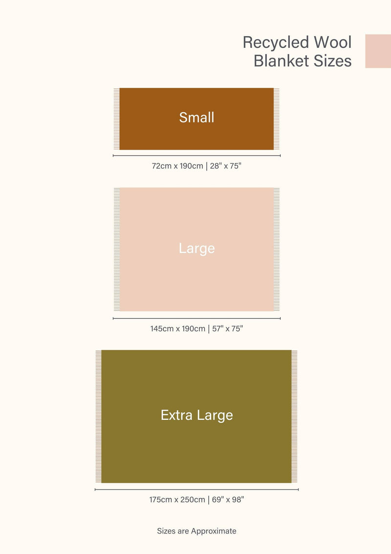 Recycled Wool XL Blanket in Berry Oversized Patchwork Check