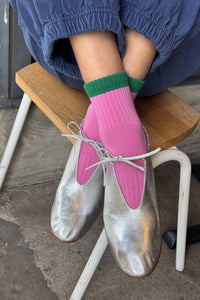 Color Block Girlfriend Socks - Rose Green