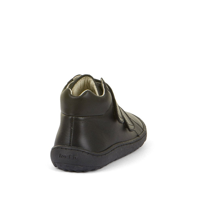 Alex Barefoot High Top School Shoe - Black Matte Leather