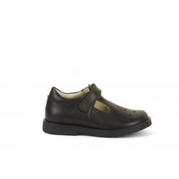 Evia T-Bar School Shoe - Black Matte Leather