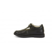 Evia T-Bar School Shoe - Black Matte Leather