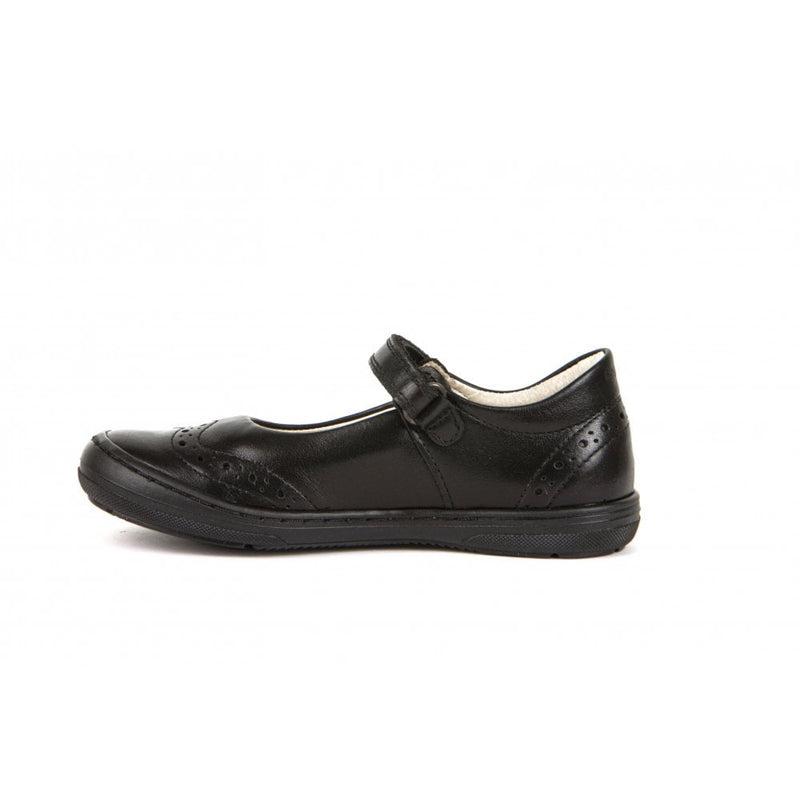 Mia Ballerina School Shoe - Black Matte Leather