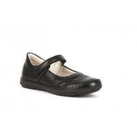 Mia Ballerina School Shoe - Black Matte Leather