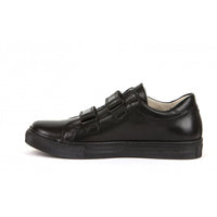 Morgan Double Strap School Shoe - Black Leather