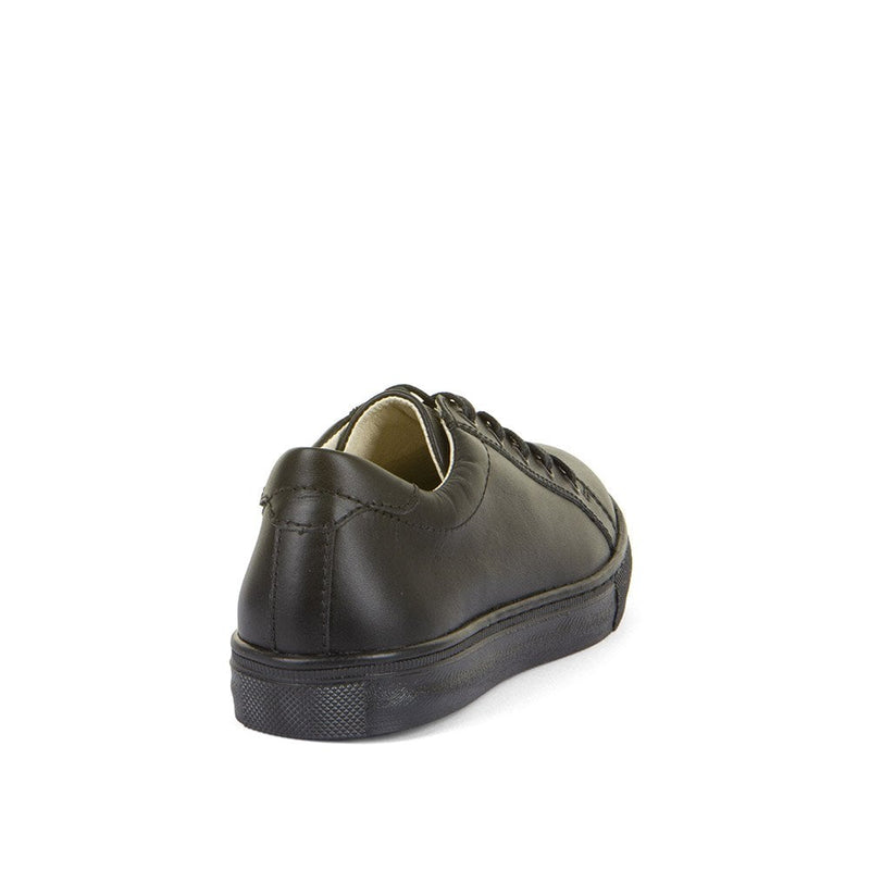 Morgan Laced School Shoe - Black Leather