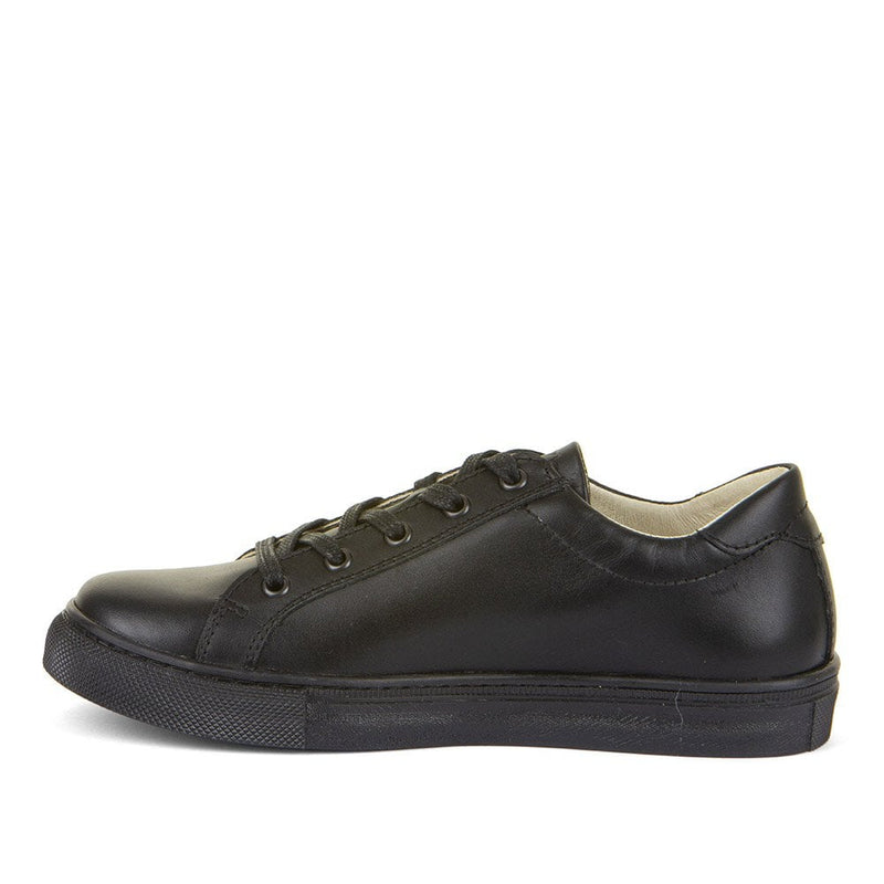 Morgan Laced School Shoe - Black Leather