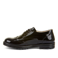 Charlie Laced School Shoe - Black Patent Leather