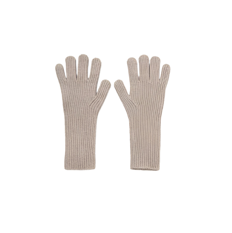 Woona Short Gloves - Dark Beige Melange
