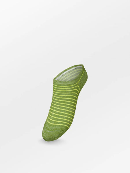 Becksöndergaard - Stripe Glitter Sneakie Sock - Piquant Green
