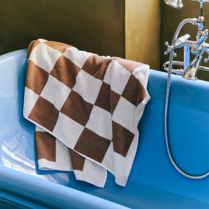 Check Bath Towel - Sky Blue