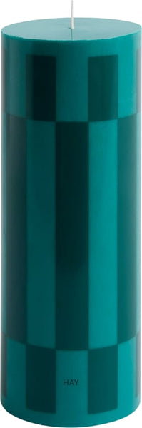 Column Candle - Large - Green and Dark Green