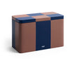 Medium Tin Container - Brown & Midnight Blue