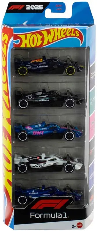 Hot Wheels - 5 Cars - Formula 1 - Assorted