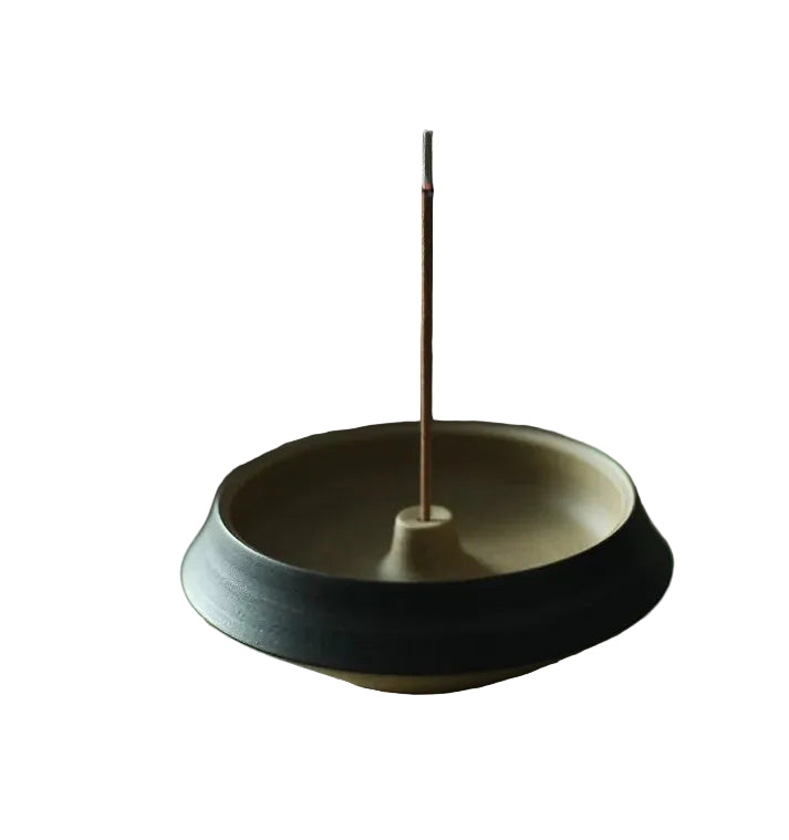 Gohobi Handmade Ceramic Black Incense Holder