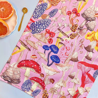 Ickaprint - Tea Towel - Pink Mushrooms
