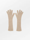 Woona Long Gloves - Dark Beige Melange