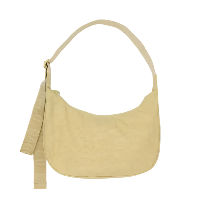 Medium Nylon Crescent Bag - Butter