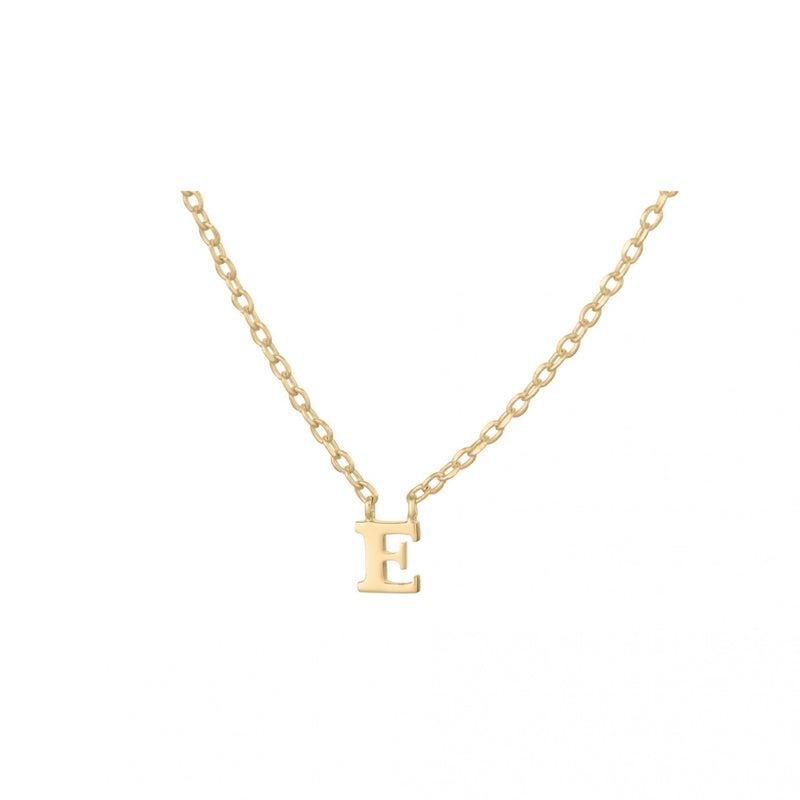Note Necklace - Letter E - Gold Plated