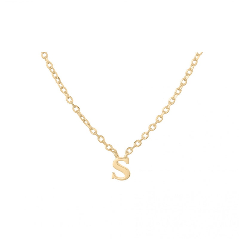Note Necklace - Letter S - Gold Plated