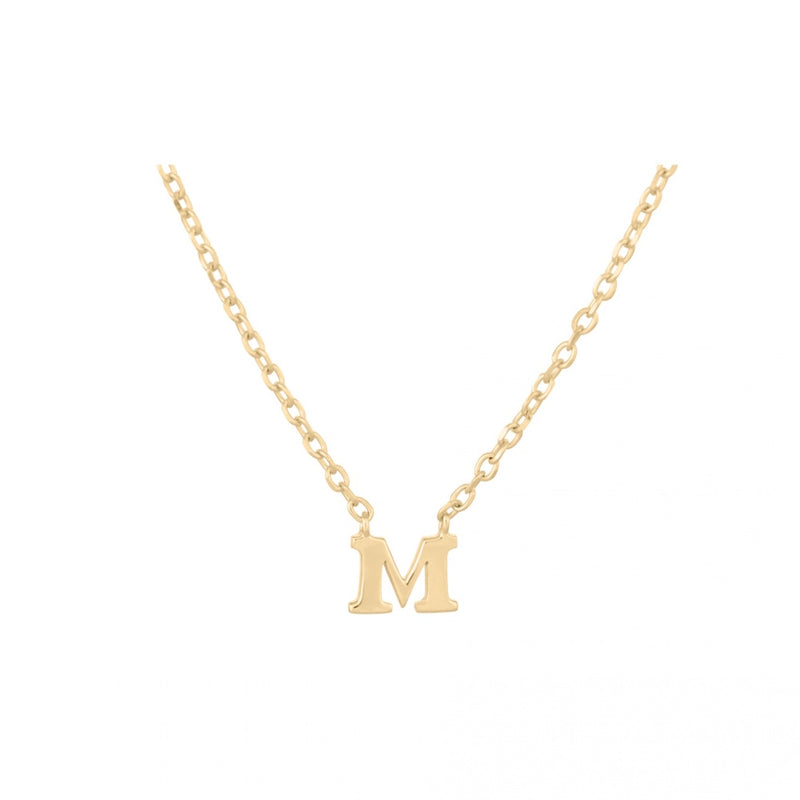 Note Necklace - Letter M - Gold Plated