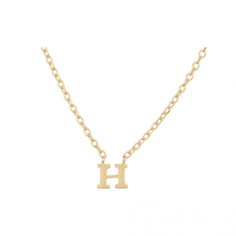 Note Necklace - Letter H - Gold Plated