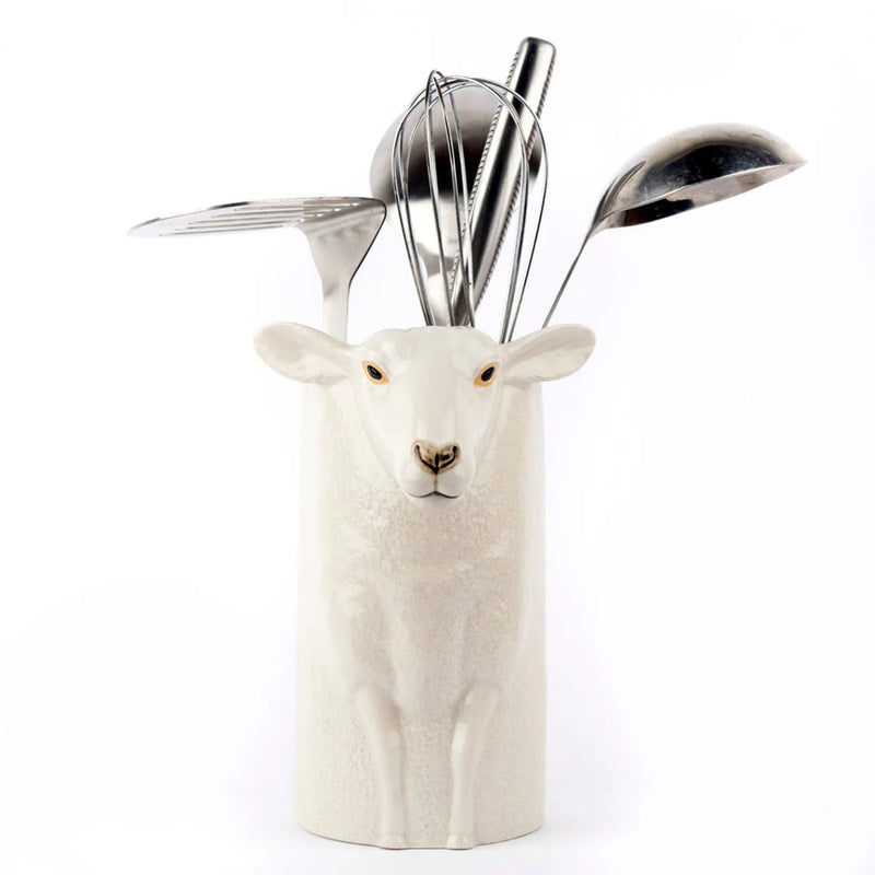 White Faced Suffolk Sheep Utensil Pot