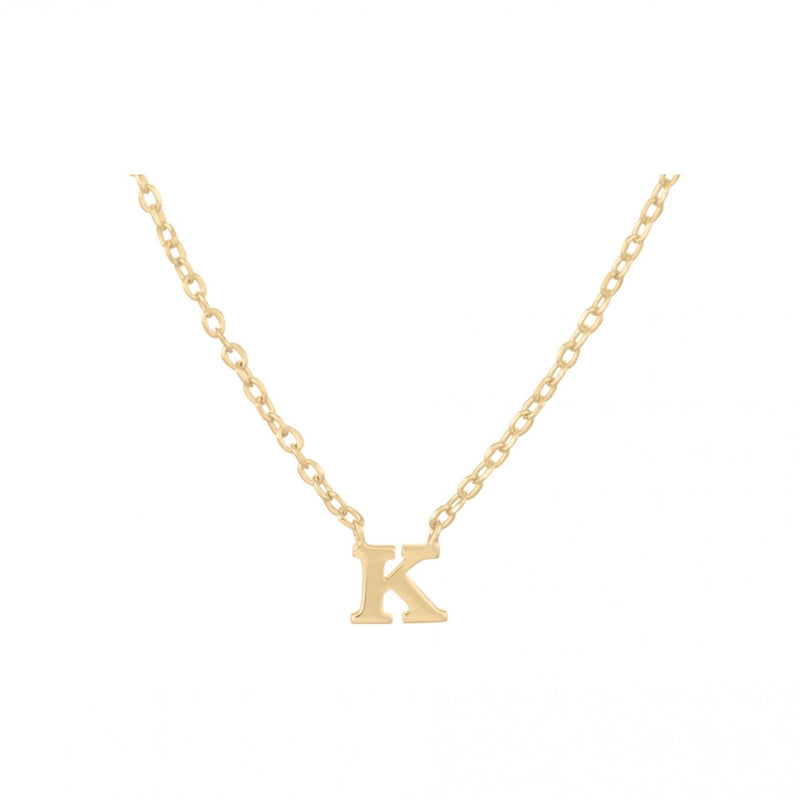 Note Necklace - Letter K - Gold Plated
