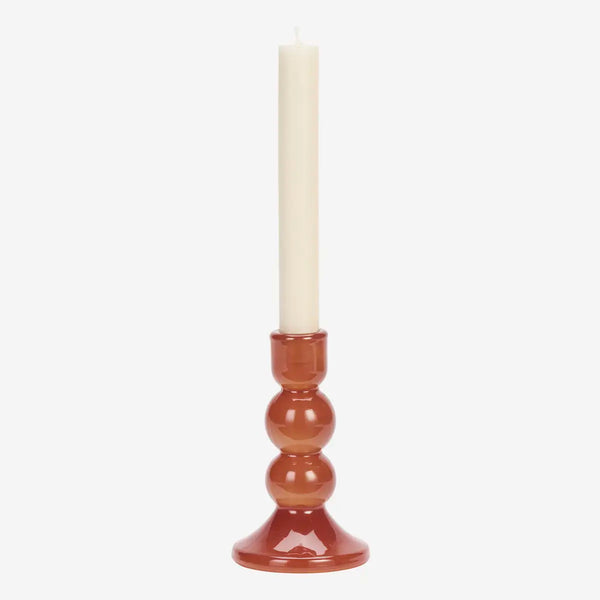 Madam Stoltz - Glass Candle Holder (Red)
