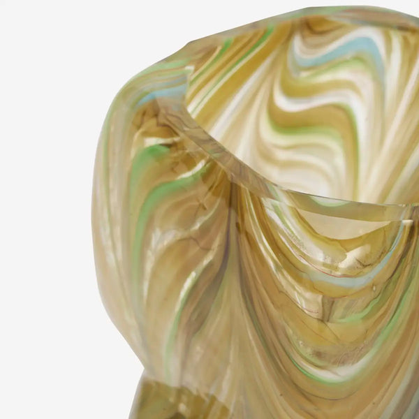 Madam Stoltz - Squared Glass Vase (Amber Multi)
