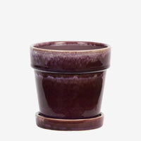 Madam Stoltz - Flowerpot with Saucer 13 x 13 cm (Purple)