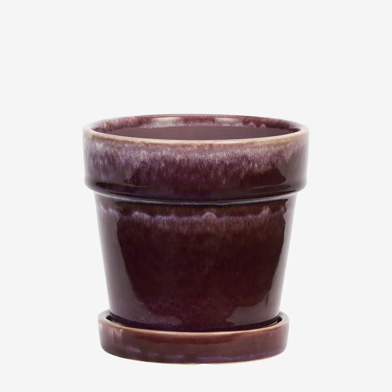 Madam Stoltz - Flowerpot with Saucer 13 x 13 cm (Purple)