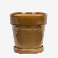 Madam Stoltz - Flowerpot with Saucer 18 x 17 cm (Mustard)