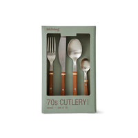 70's Cutlery - Wood - Set of 16