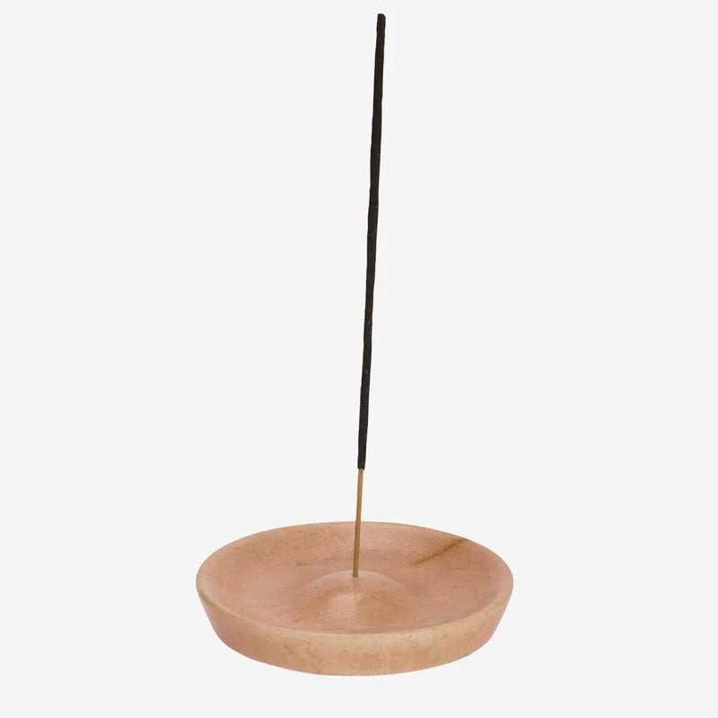 Madam Stoltz - Round Marble Incense Holder (Rose)