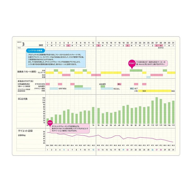 Laconic Style Notebook - Gantt Chart