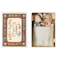 Baby Twin Mice in a Matchbox