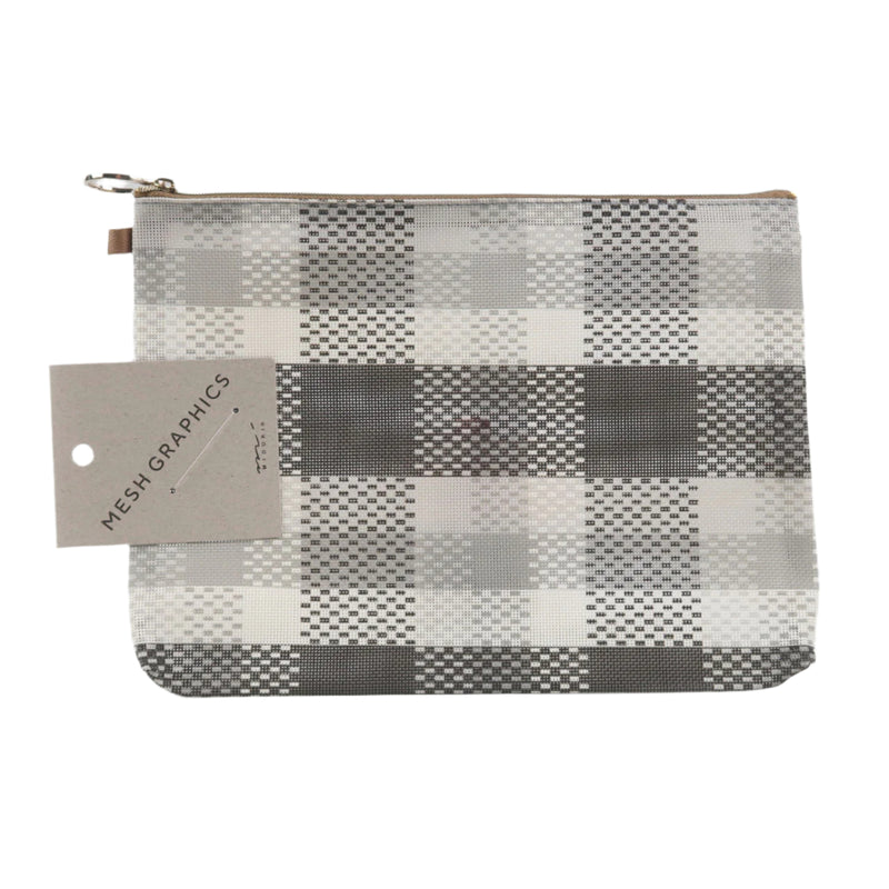 Mesh Graphics Pouch - A5 - Check Black
