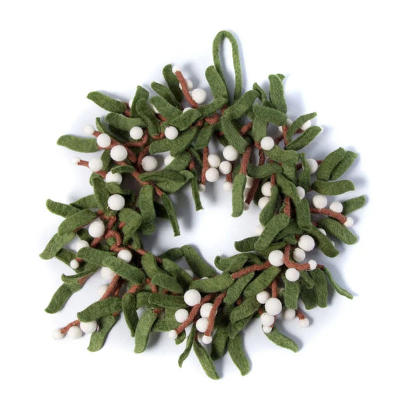 Small Mistletoe Wreath Christmas Decoration