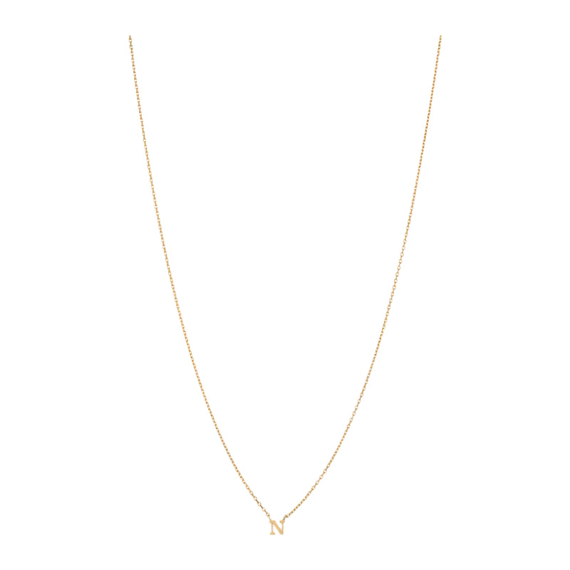 Note Necklace - Letter N - Gold Plated