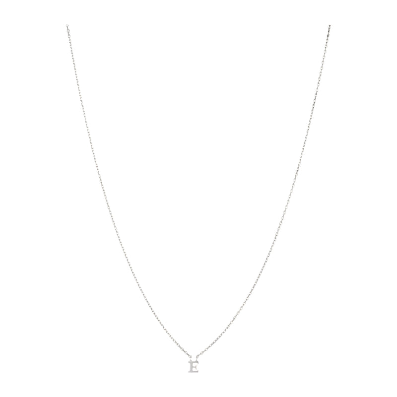 Note Necklace - Letter E - Silver