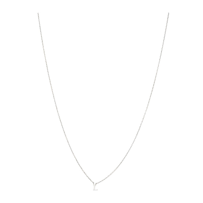 Note Necklace - Letter L - Silver