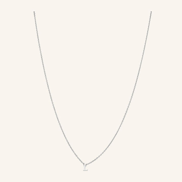 Note Necklace - Letter L - Silver