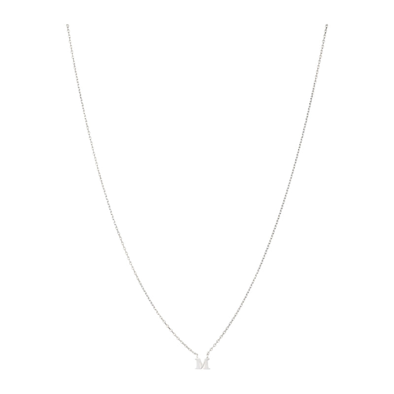 Note Necklace - Letter M - Silver