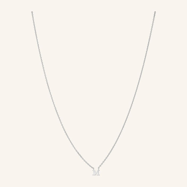 Note Necklace - Letter M - Silver